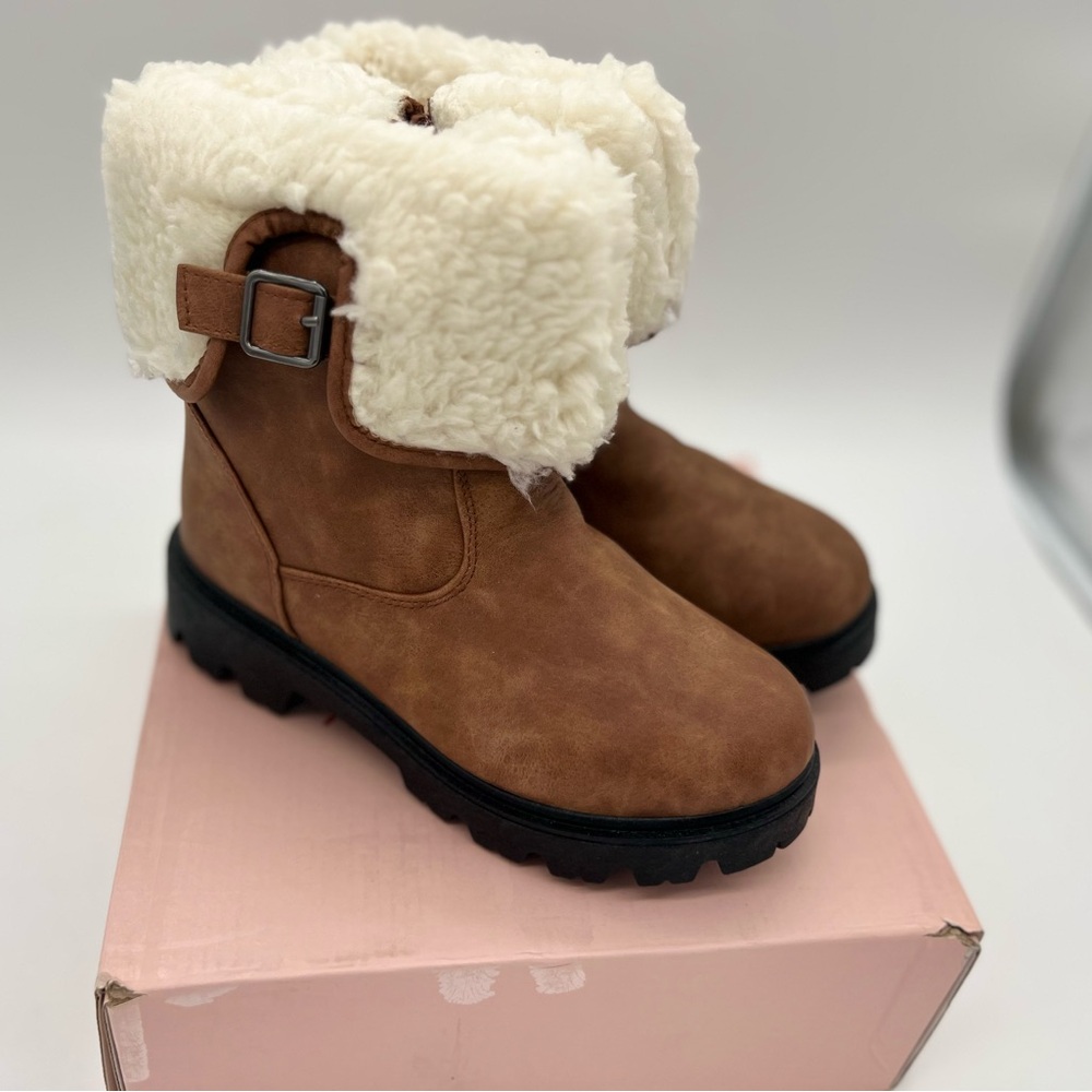 Krazy Kicks Camelia Lace Up Zip Side Girls Brown Boots Size 4 New In Box